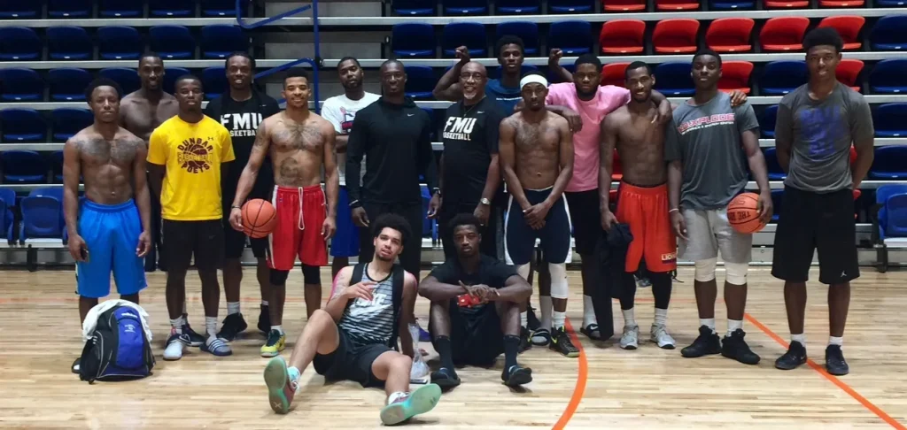 Pro players trained by Coach Emmanuel, in an arena