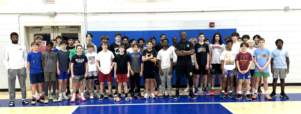 A big group of athletes trained by Coach Emmanuel