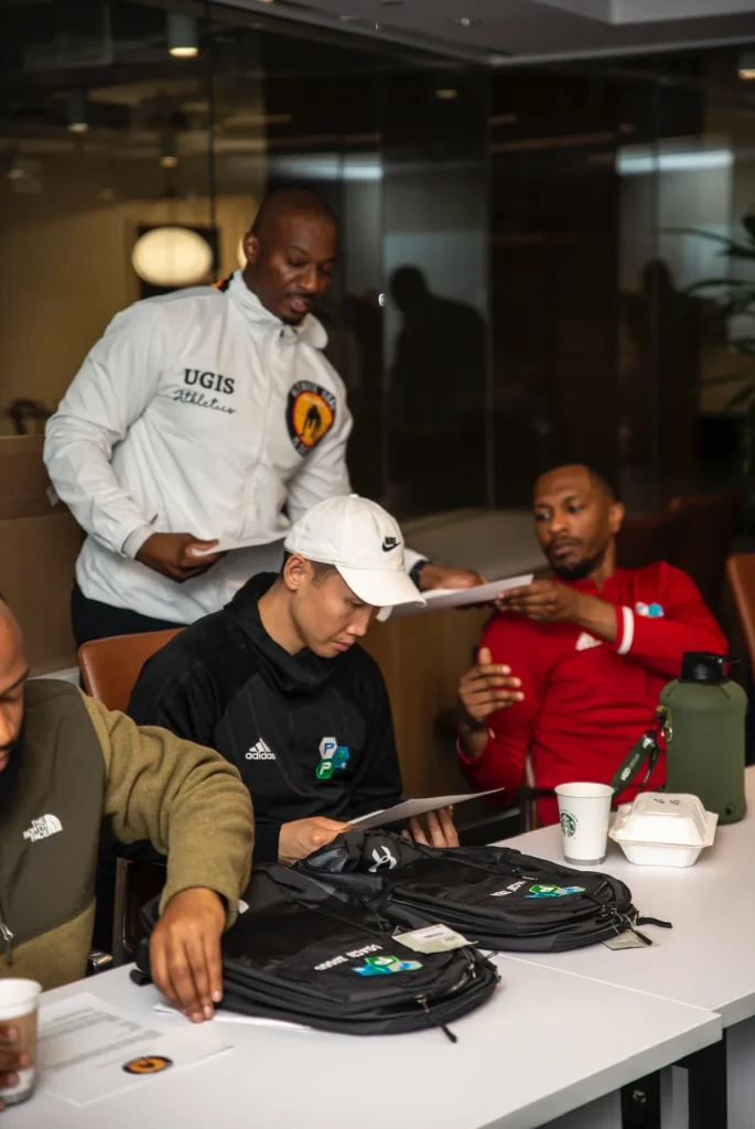 In a team meeting